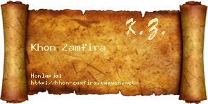 Khon Zamfira névjegykártya